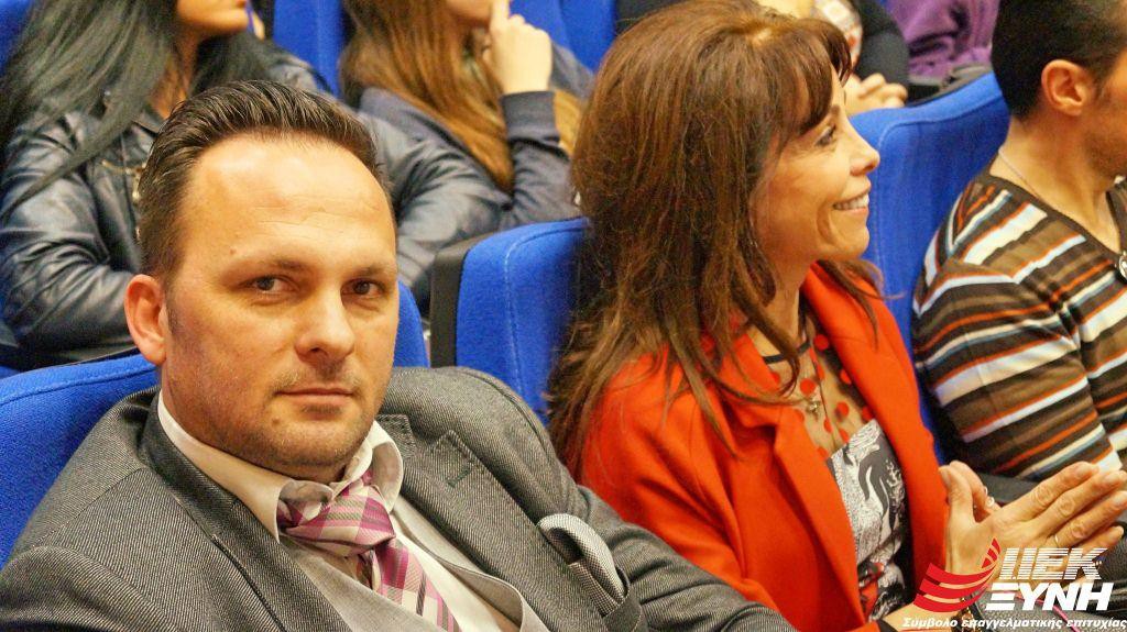 Ο Γενικός Διευθυντής Ανάπτυξης του Εκπαιδευτικού Ομίλου Ξυνή κ. Άκης Βαλογιάννης και η Αντιπεριφερειάρχης Κεντρικής Μακεδονίας κα Βούλα Πατουλίδου 